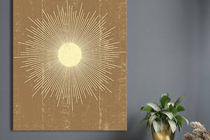 Картина KIL Art для интерьера в гостиную спальню Абстракция - Солнце 107x80 см (P0495)