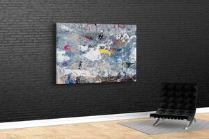 Картина KIL Art для интерьера в гостиную спальню Абстракция холодные краски 80x54 см (467