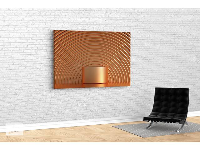 Картина KIL Art для интерьера в гостиную спальню Абстракция радиальные золотые круги 80x54 см (554)