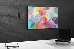 Картина KIL Art для интерьера в гостиную спальню Абстракция цветные листья 80x54 см (594)