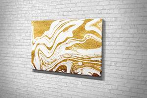Картина KIL Art для интерьера в гостиную спальню Абстракция золотой песок 80x54 см (599)