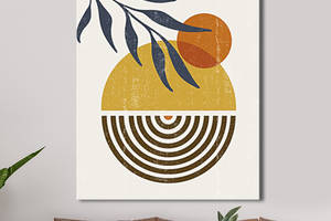 Картина KIL Art для интерьера в гостиную спальню Абстракция - Лепесток и Солнце 50x38 см (P0496)