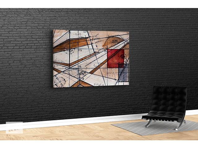 Картина KIL Art для интерьера в гостиную спальню Абстракция геометрия: фигуры и линии 51x34 см (430)
