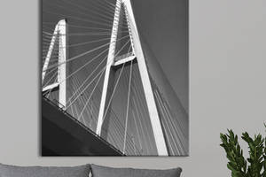 Картина KIL Art для интерьера в гостиную спальню Архитектура - Чёрно-белый мост 50x38 см (P0403)