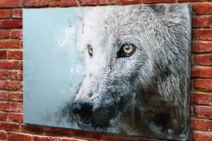 Картина KIL Art для интерьера в гостиную спальню Белый волк 80x54 см (739)