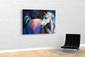 Картина KIL Art для интерьера в гостиную спальню детскую Живописная лошадь 80x54 см (512)