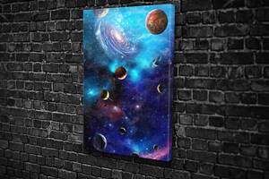 Картина KIL Art для интерьера в гостиную спальню детскую Планеты в космосе 80x54 см (579)