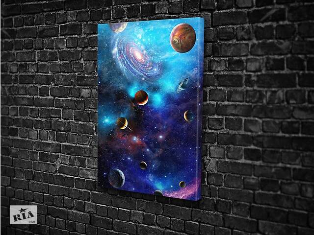 Картина KIL Art для интерьера в гостиную спальню детскую Планеты в космосе 51x34 см (579)