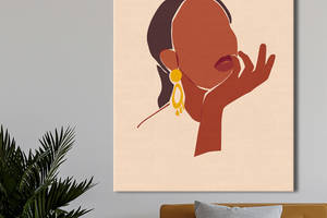 Картина KIL Art для интерьера в гостиную спальню Девушка - Лицо мулатки 80x60 см (P0414)