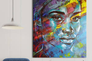 Картина KIL Art для интерьера в гостиную спальню Девушка - Мулатка 50x38 см (P0481)