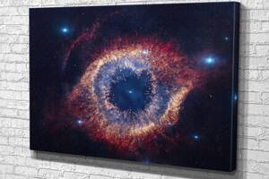 Картина KIL Art для интерьера в гостиную спальню Галактика у форме граза 80x54 см (816)