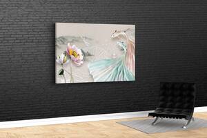 Картина KIL Art для интерьера в гостиную спальню Красивые рыбы 80x54 см (565)