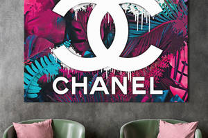 Картина KIL Art для интерьера в гостиную спальню Логотип - Шанель 50x38 см (P0483)
