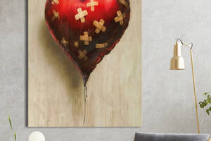Картина KIL Art для интерьера в гостиную спальню Любовь - Шарик раненое сердце 107x80 см (P0459)