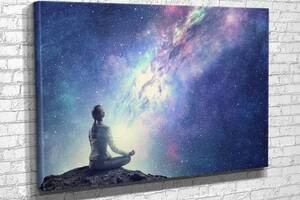 Картина KIL Art для интерьера в гостиную спальню Медитация в космосе 51x34 см (86(8