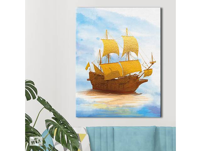Картина KIL Art для интерьера в гостиную спальню Море - Корабль 80x60 см (P0412)