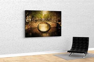 Картина KIL Art для интерьера в гостиную спальню Мост над каналом 80x54 см (603)