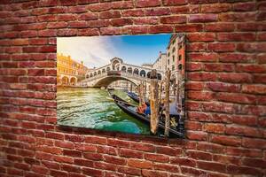 Картина KIL Art для интерьера в гостиную спальню Мост в Венеции 80x54 см (510)