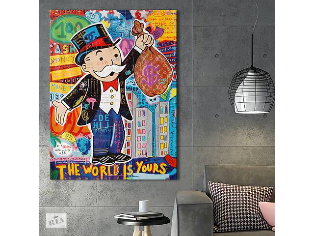Картина KIL Art для интерьера в гостиную спальню Мотивация - Деньги 50x38 см (P0430)