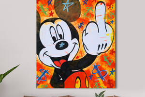 Картина KIL Art для интерьера в гостиную спальню Мульфильм - Мики Маус 50x38 см (P0457)