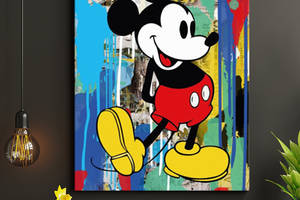 Картина KIL Art для интерьера в гостиную спальню Мультфильмы - Мики Маус 80x60 см (P0429)
