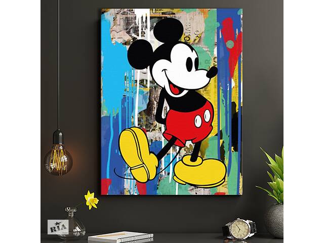 Картина KIL Art для интерьера в гостиную спальню Мультфильмы - Мики Маус 107x80 см (P0429)