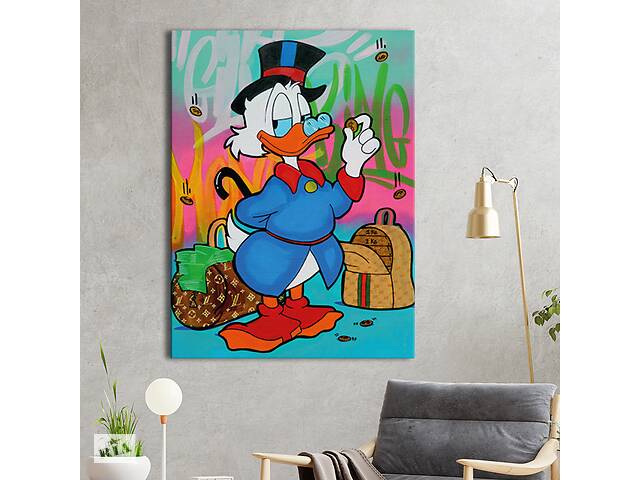 Картина KIL Art для интерьера в гостиную спальню Мультфильм - Скрудж Макдак 50x38 см (P0484)