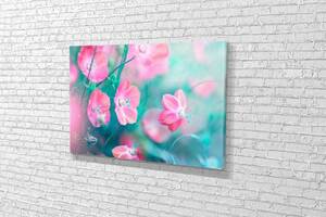 Картина KIL Art для интерьера в гостиную спальню Нежные розовые цветы 80x54 см (676)
