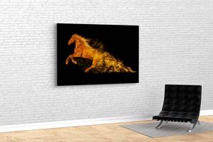 Картина KIL Art для интерьера в гостиную спальню Огненная лошадь 80x54 см (450)