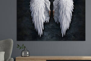 Картина KIL Art для интерьера в гостиную спальню Птицы - Белые крылья 80x60 см (P0473)
