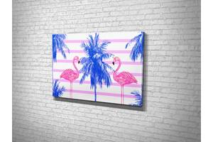 Картина KIL Art для интерьера в гостиную спальню Розовые фламинго 51x34 см (832)