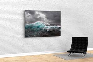 Картина KIL Art для интерьера в гостиную спальню Шторм в море 80x54 см (557