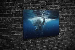Картина KIL Art для интерьера в гостиную спальню Слон в воде 80x54 см (560)