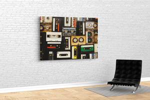 Картина KIL Art для интерьера в гостиную спальню Старые кассеты 80x54 см (537