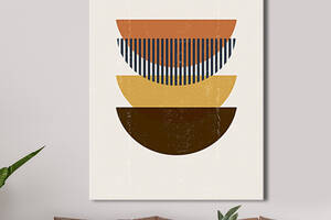 Картина KIL Art для интерьера в гостиную спальню Текстуры - Теплые полусферы 50x38 см (P0508)