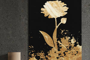 Картина KIL Art для интерьера в гостиную спальню Цветы - Золотой цветок 107x80 см (P0421)