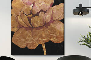 Картина KIL Art для интерьера в гостиную спальню Цветы - Золотой цветок 80x60 см (P0423)