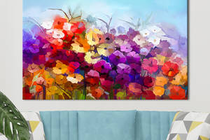 Картина KIL Art для интерьера в гостиную спальню Цветы - Поле цветов 50x38 см (P0512)