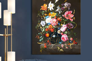 Картина KIL Art для интерьера в гостиную спальню Цветы - Букет в вазе 50x38 см (P0513)