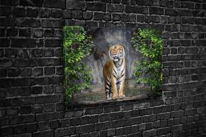 Картина KIL Art для интерьера в гостиную спальню Тигр в джунглях 80x54 см (551)