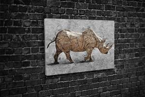 Картина KIL Art для интерьера в гостиную спальню Живописный носорог 80x54 см (559)