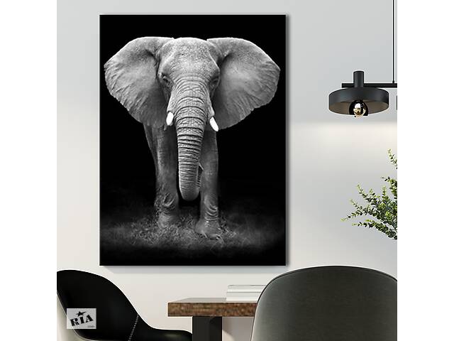 Картина KIL Art для интерьера в гостиную спальню Животные - Слон 107x80 см (P0493)