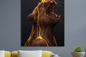 Картина KIL Art для интерьера в гостиную спальню Животные- Рижая пантера 50x38 см (P0463)
