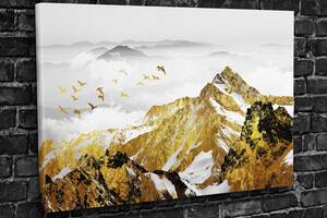 Картина KIL Art для интерьера в гостиную спальню Золотые горы 80x54 см (566)