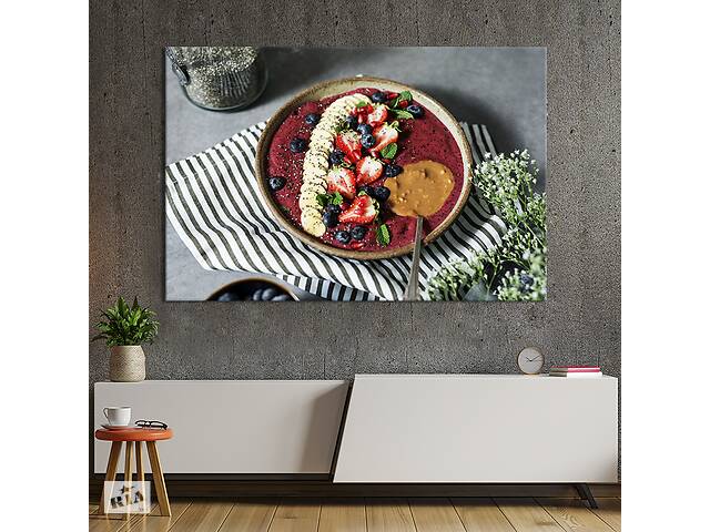 Картина KIL Art Порезанные фрукты в тарелке с ягодным йогуртом 51x34 см (1531-1)