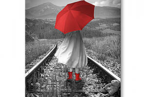 Картина Malevich Store Девочка с красным зонтиком 30x40 см (P0500)