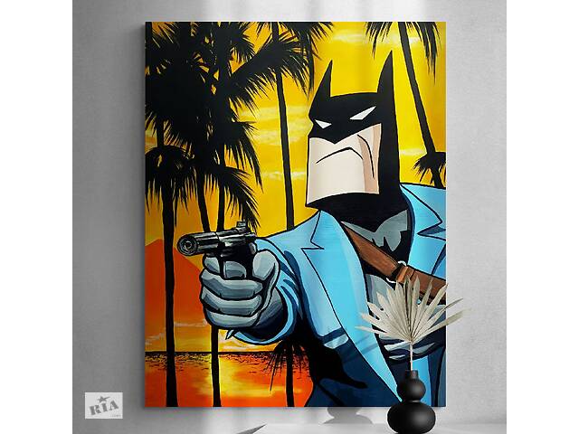 Картина на холсте Бэтмен Batman HolstPrint RK0737 размер 60 x 90 см