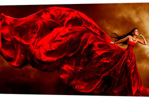 Картина на холсте Декор Карпаты Леди в красном 50х100 см (l458)