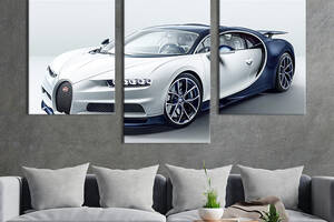 Картина на холсте для интерьера KIL Art Автомобиль премиум-класса Bugatti Chiron 96x60 см (119-32)