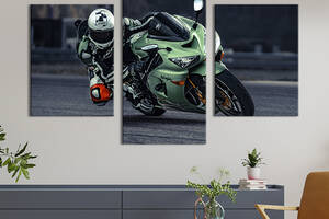 Картина на холсте для интерьера KIL Art Быстрый Kawasaki Ninja 96x60 см (121-32)